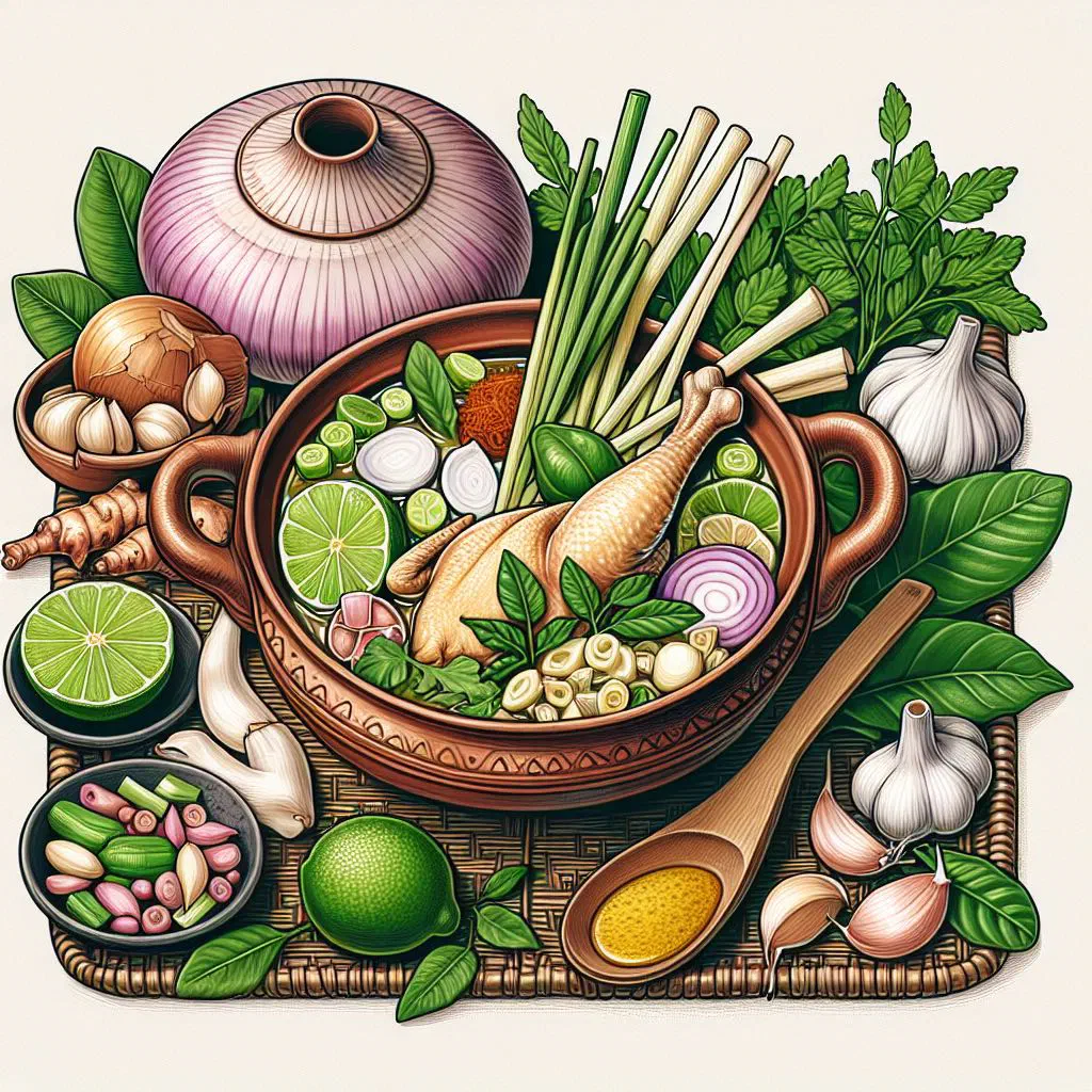 Cambodian chha kroeung stir-fry with meat, vegetables and fresh coriander