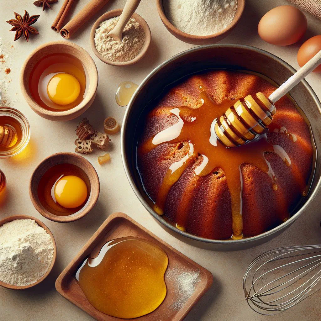 Slice of Cape Verdean bolo de mel honey cake dusted with spices