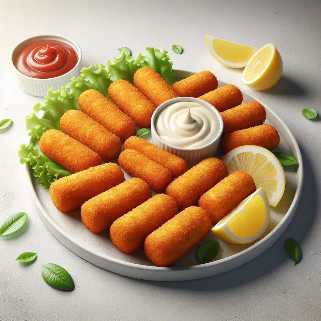 Golden fried Cape Verdean fish croquettes served with lemon wedges