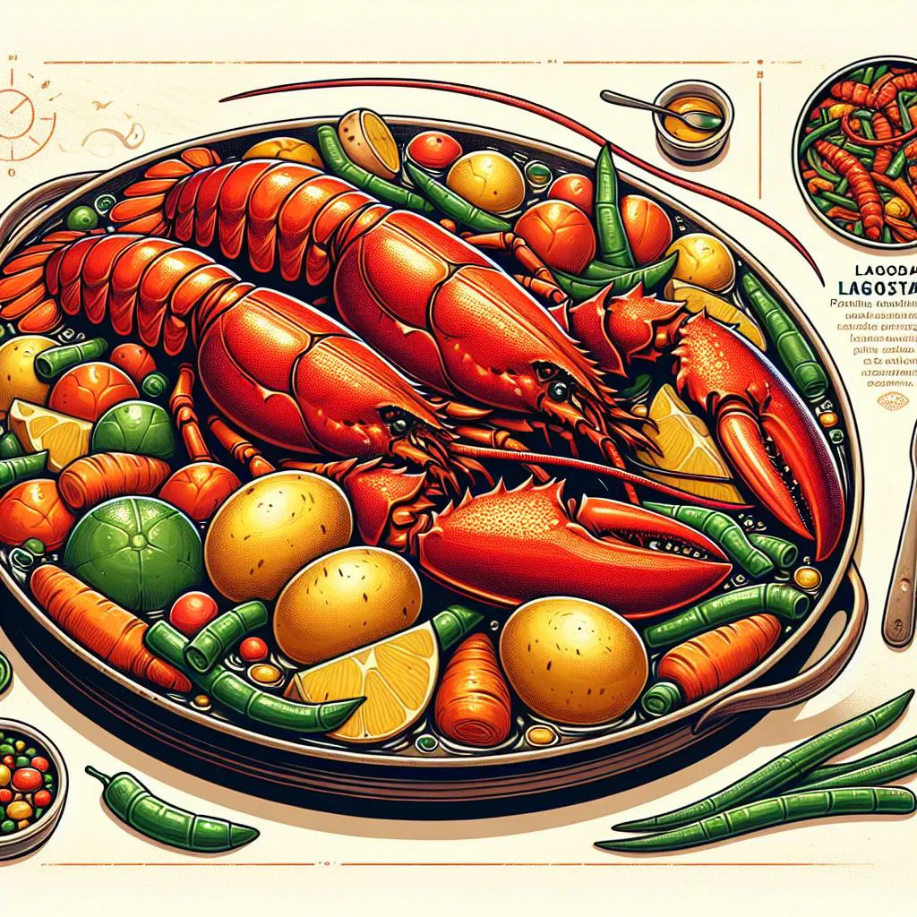 Cape Verdean lagostada with lobster in a tomato and garlic sauce