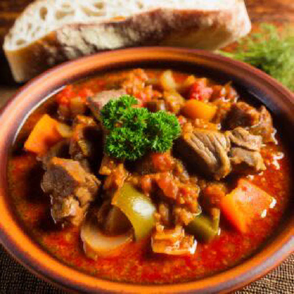 Jebda, a Chadian stew of spiced meat with peppers and carrots