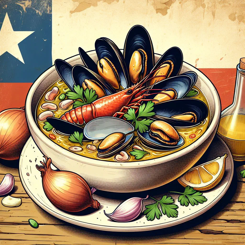 Paila marina seafood stew served steaming in a rustic clay bowl