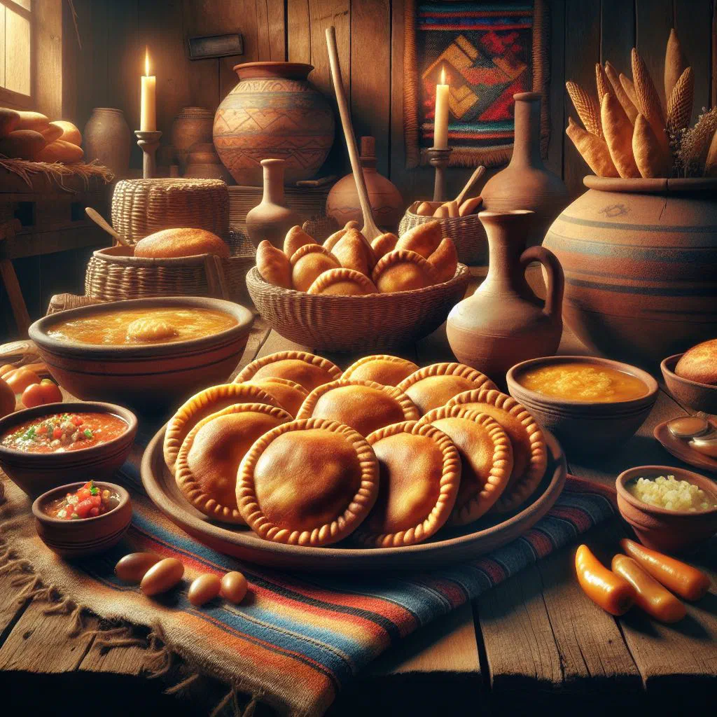Golden fried Chilean sopaipillas stacked on a plate