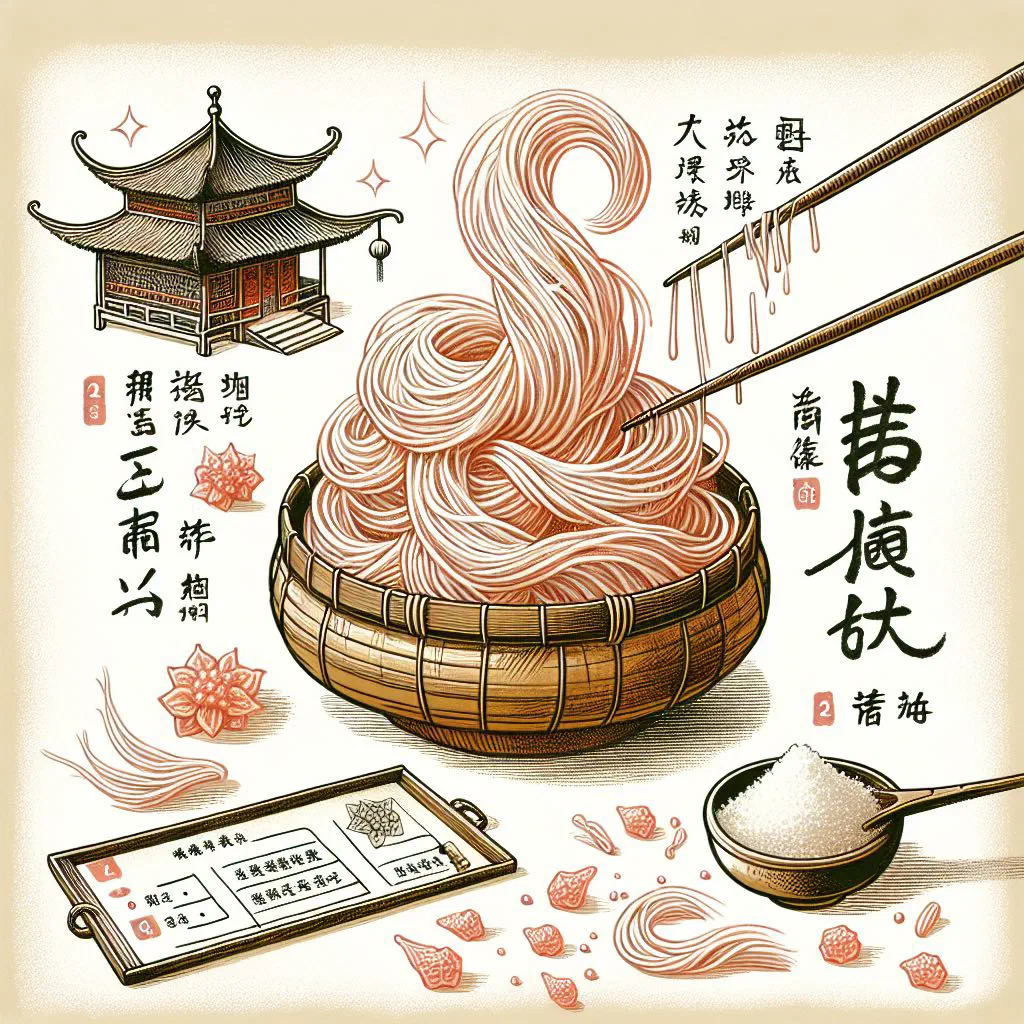 Delicate white strands of dragon beard candy wrapped around an almond and coconut filling