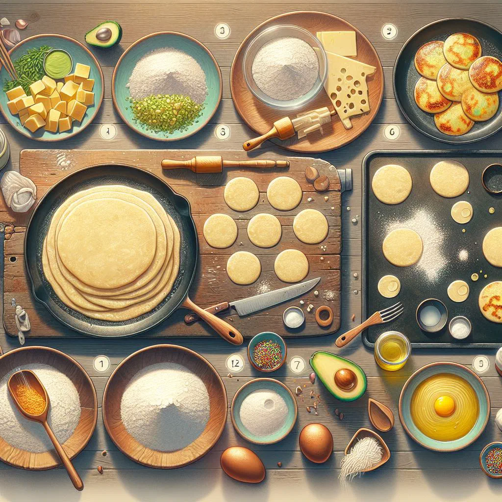 Golden griddled arepas stacked on a plate, ready to be filled
