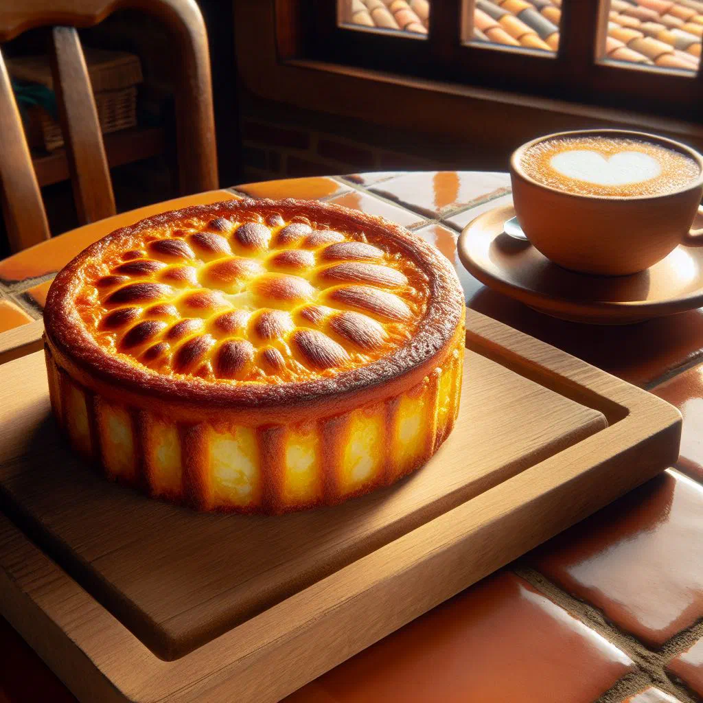 Golden enyucado cassava cakes garnished with fresh coriander