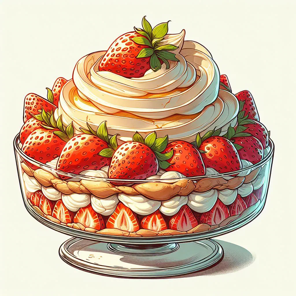 Layered merengón with crisp meringue, whipped cream and fresh fruit