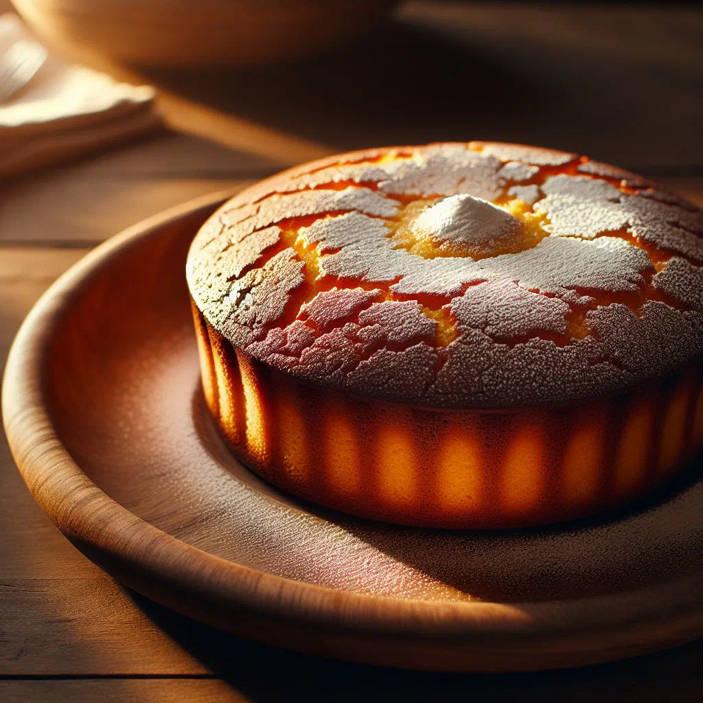 Golden slice of Comorian cassava cake topped with grated coconut