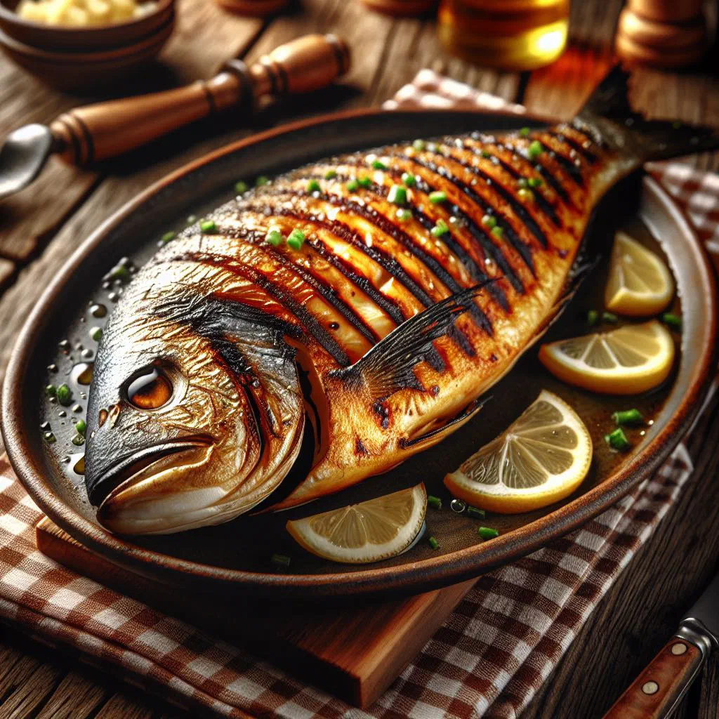 Grilled whole fish with lemon and fresh herbs, Comorian style