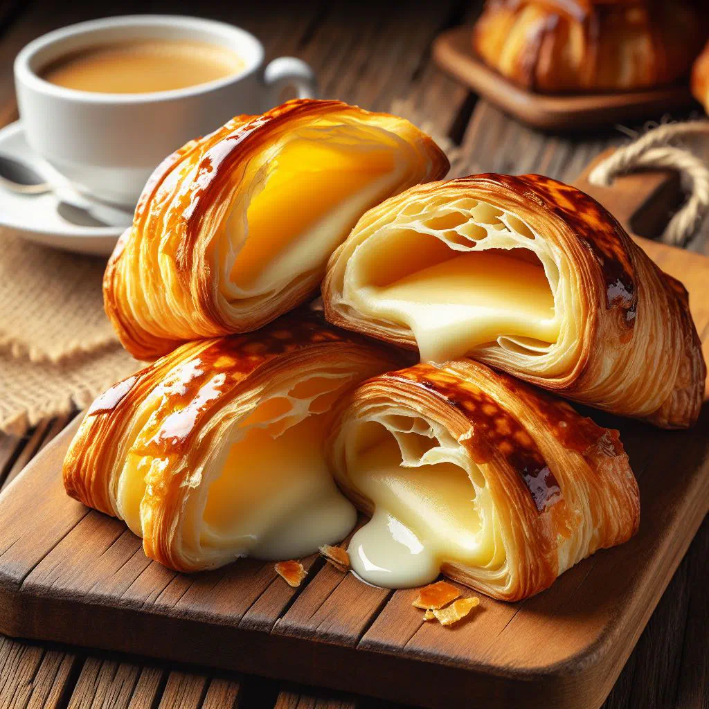 Golden fried Costa Rican hojaldres de queso cheese pastries on a plate