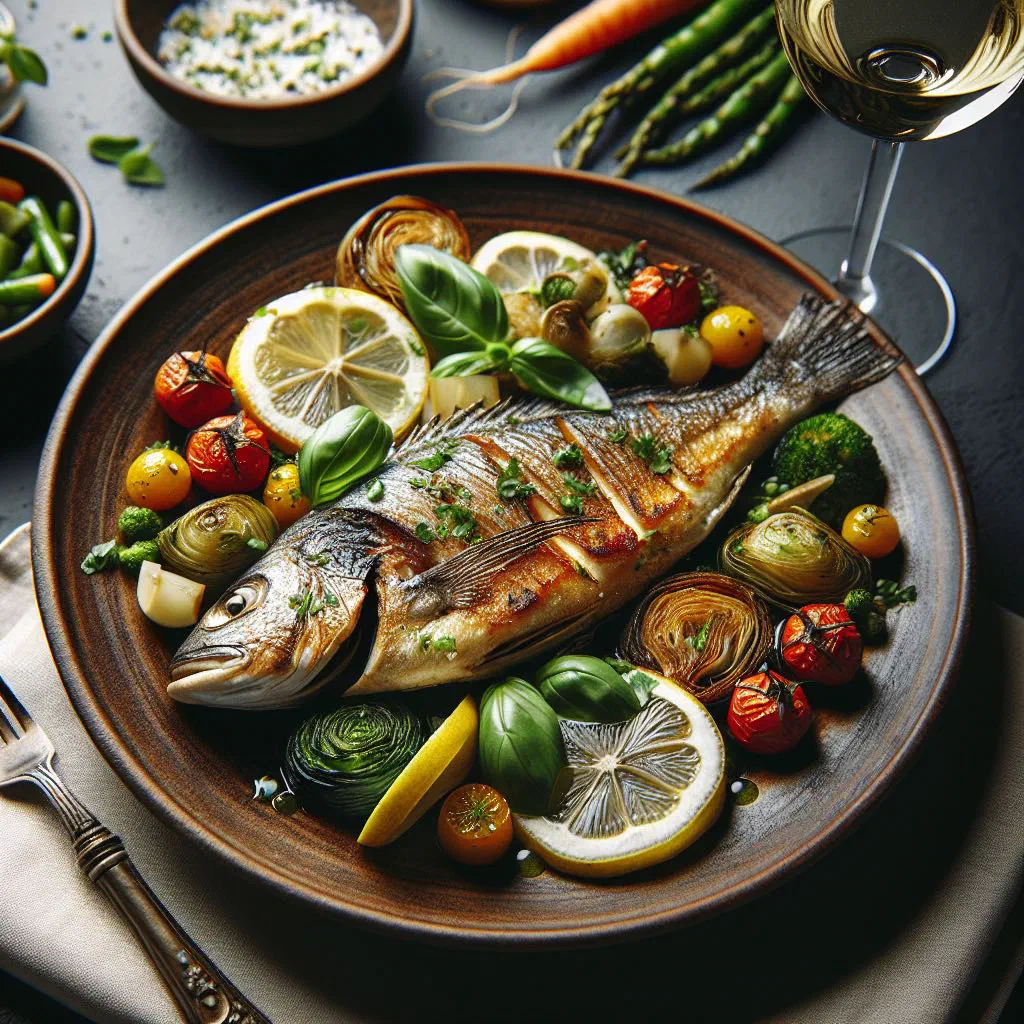 Croatian gregada fish stew with cod, potatoes and tomatoes in a pot