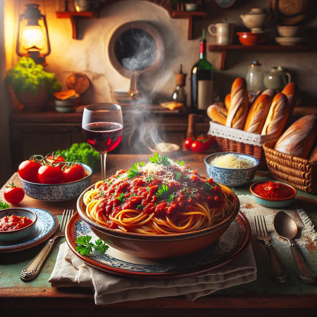 Hearty Croatian rastika stew with tender pork and dark green leaves