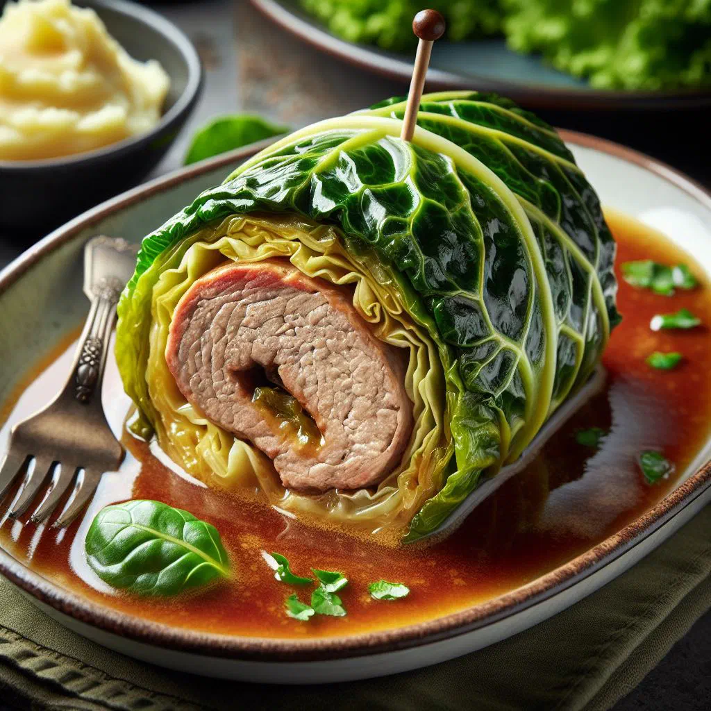 Croatian sarma cabbage rolls simmered in tomato sauce