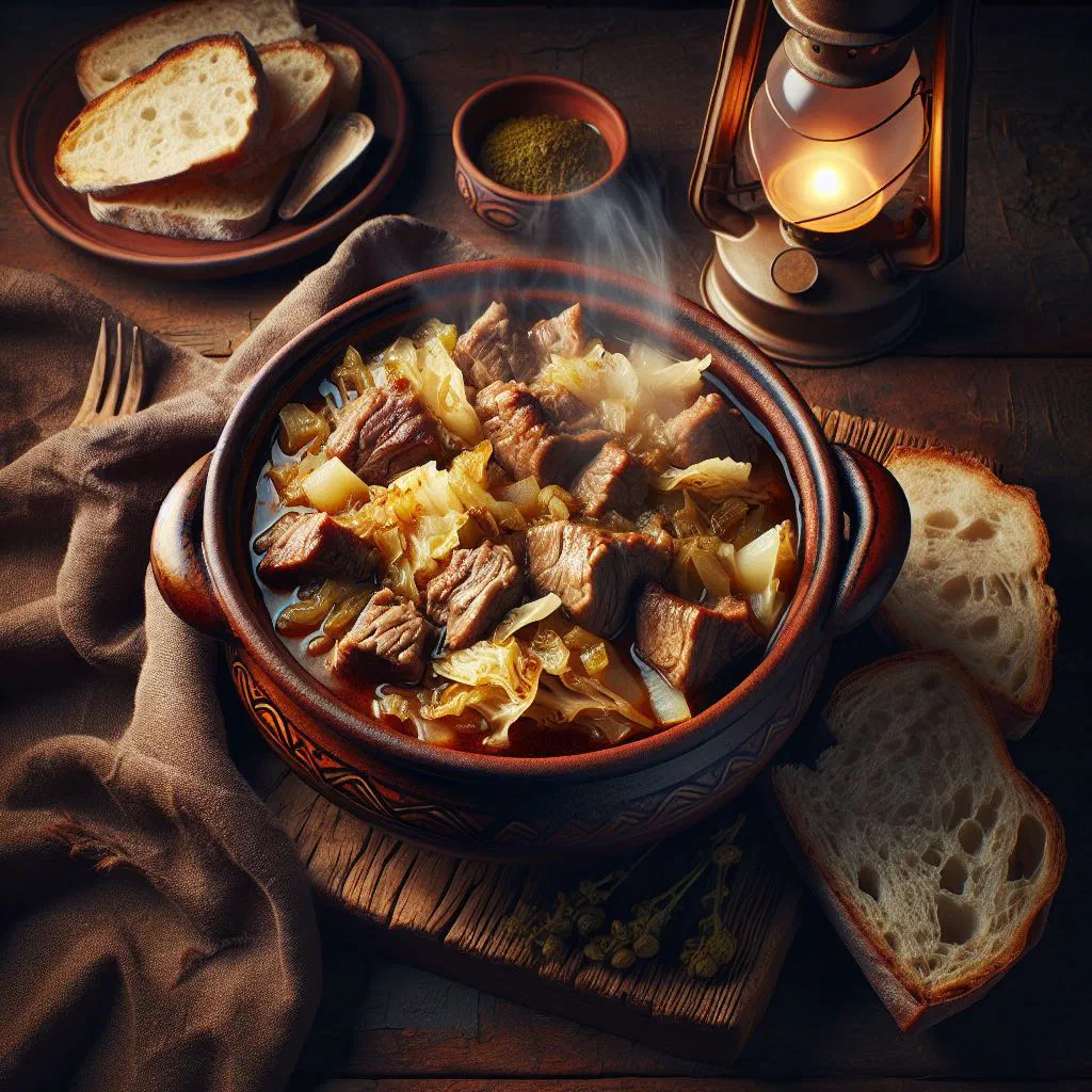 Braised sweet red cabbage with apples and cinnamon in a bowl