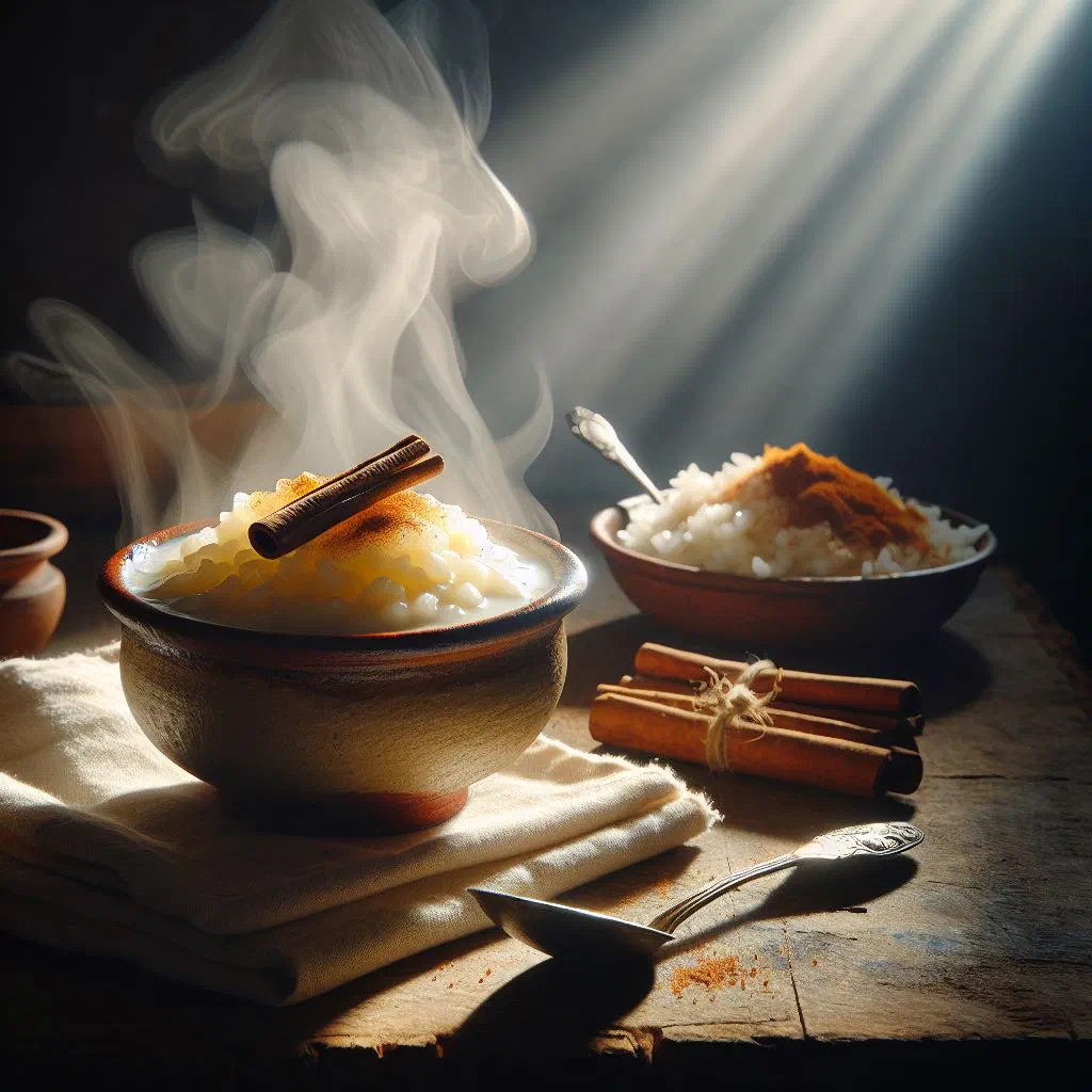 Creamy Cuban arroz con leche dusted with cinnamon