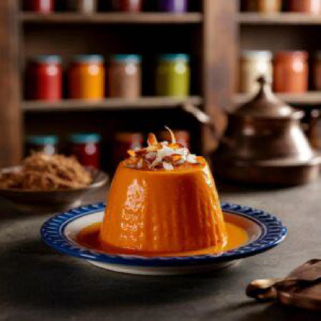 Creamy Cuban boniatillo dessert topped with toasted coconut in a small dish