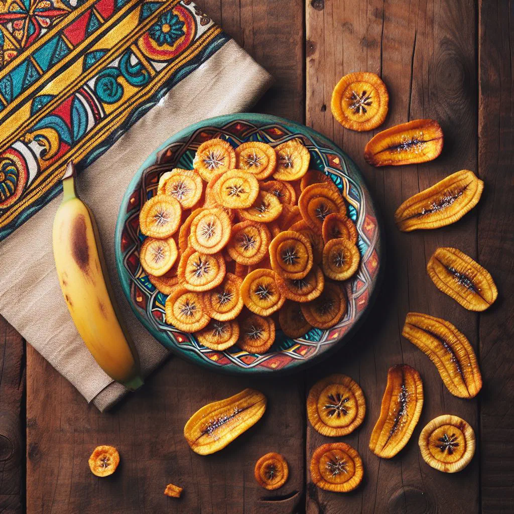 A bowl of crisp golden Cuban plantain chips sprinkled with salt