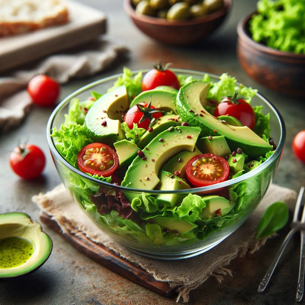 Cuban avocado salad with tomato, red onion and lime