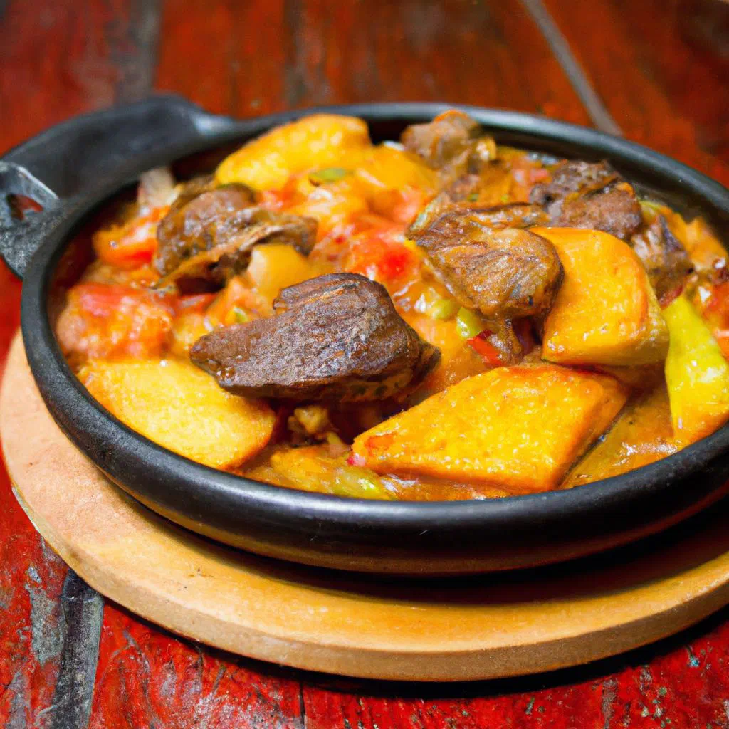 Ropa vieja, shredded beef in tomato sauce with peppers, served with rice
