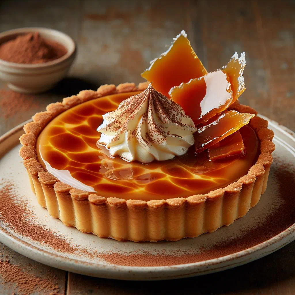 Layered dulce de leche cake with a golden caramel filling