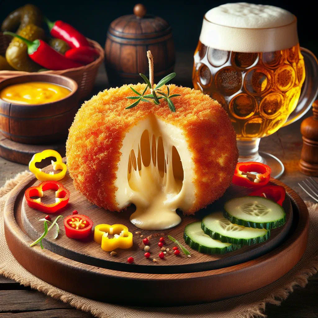 Golden fried Hermelín cheese with cranberry sauce and fresh bread