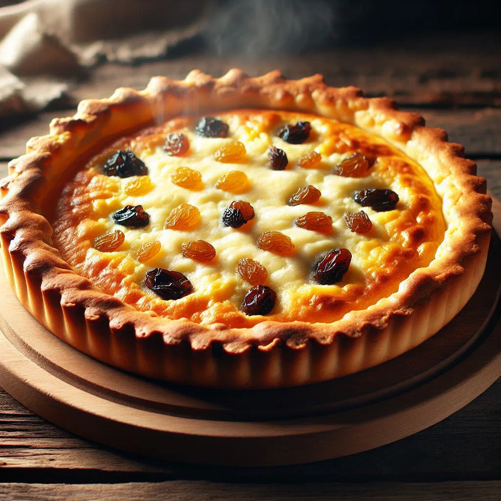 Slice of Czech tvarohový koláč with a creamy quark filling
