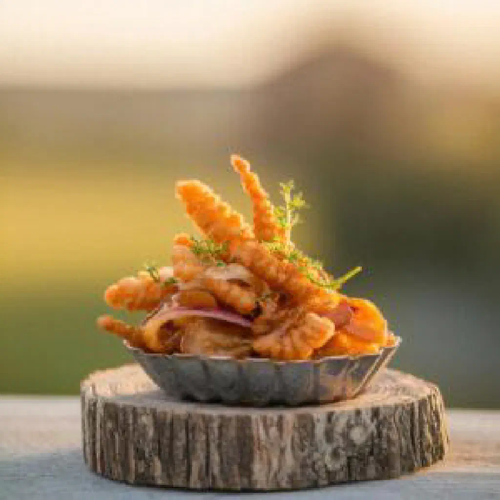 Danish finker with tender beef, carrots and fresh herbs in a rustic pot