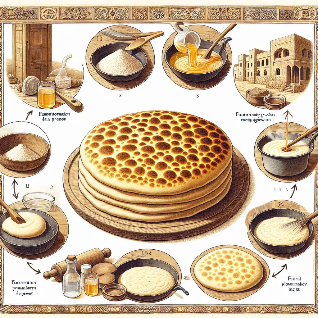 Stack of soft, spongy anjero flatbreads served with honey