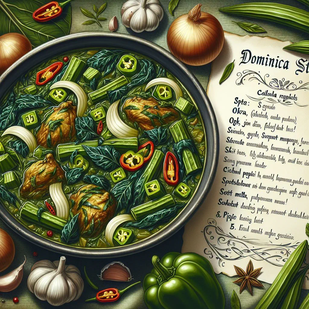 Hearty Caribbean stew with chicken, fish and vegetables in a bowl