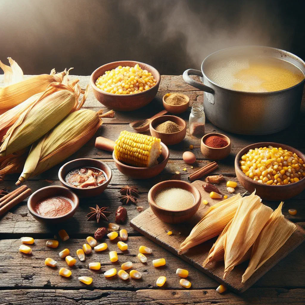 Corn tamales wrapped in banana leaves on a serving plate