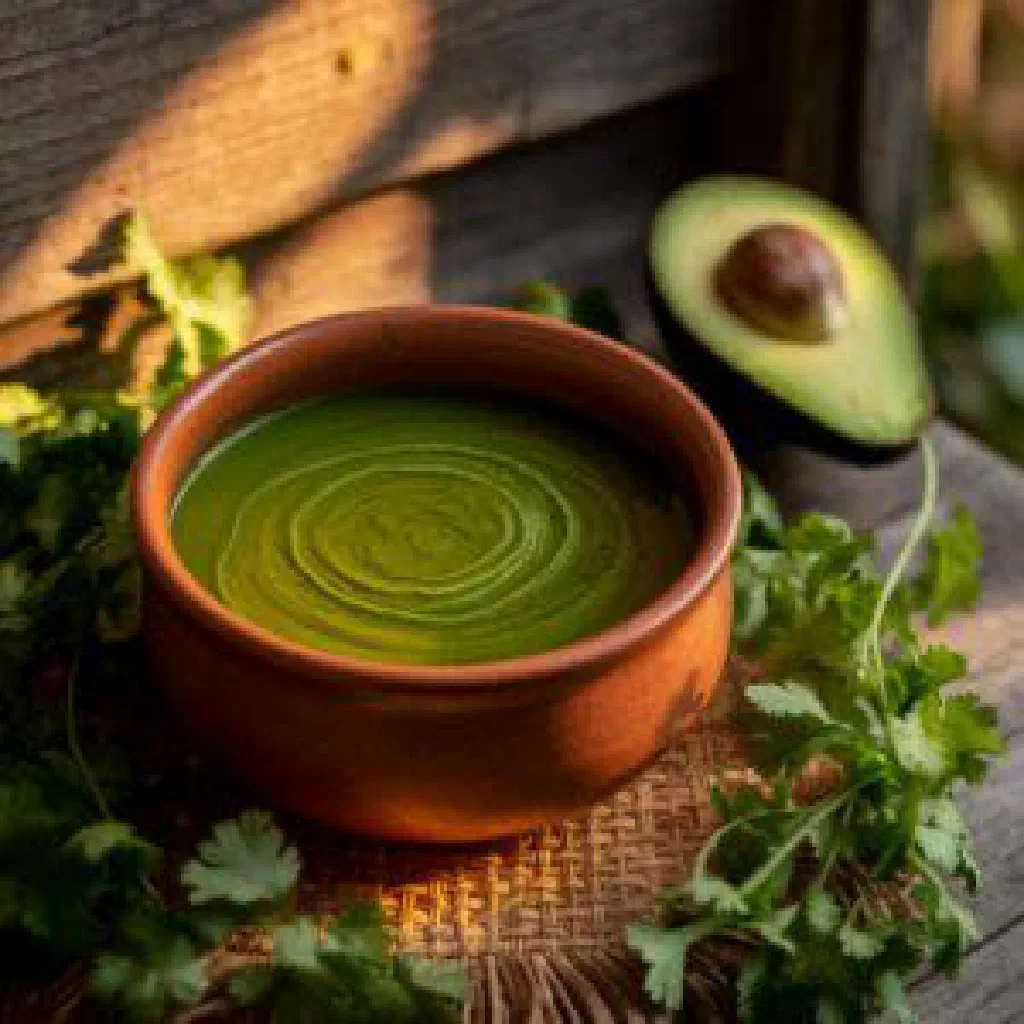 Sango de Verde with green bananas, meat and fresh coriander