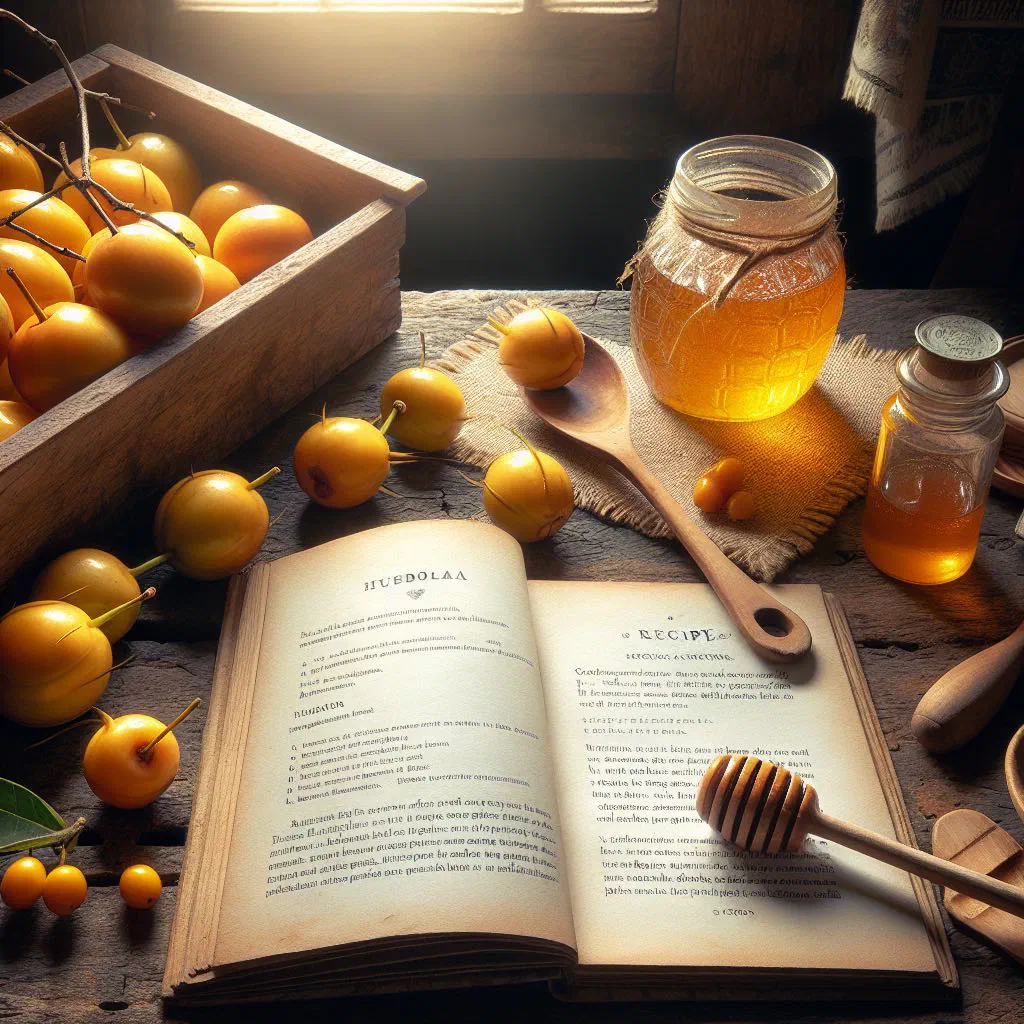 Golden berries drizzled with honey in a serving bowl