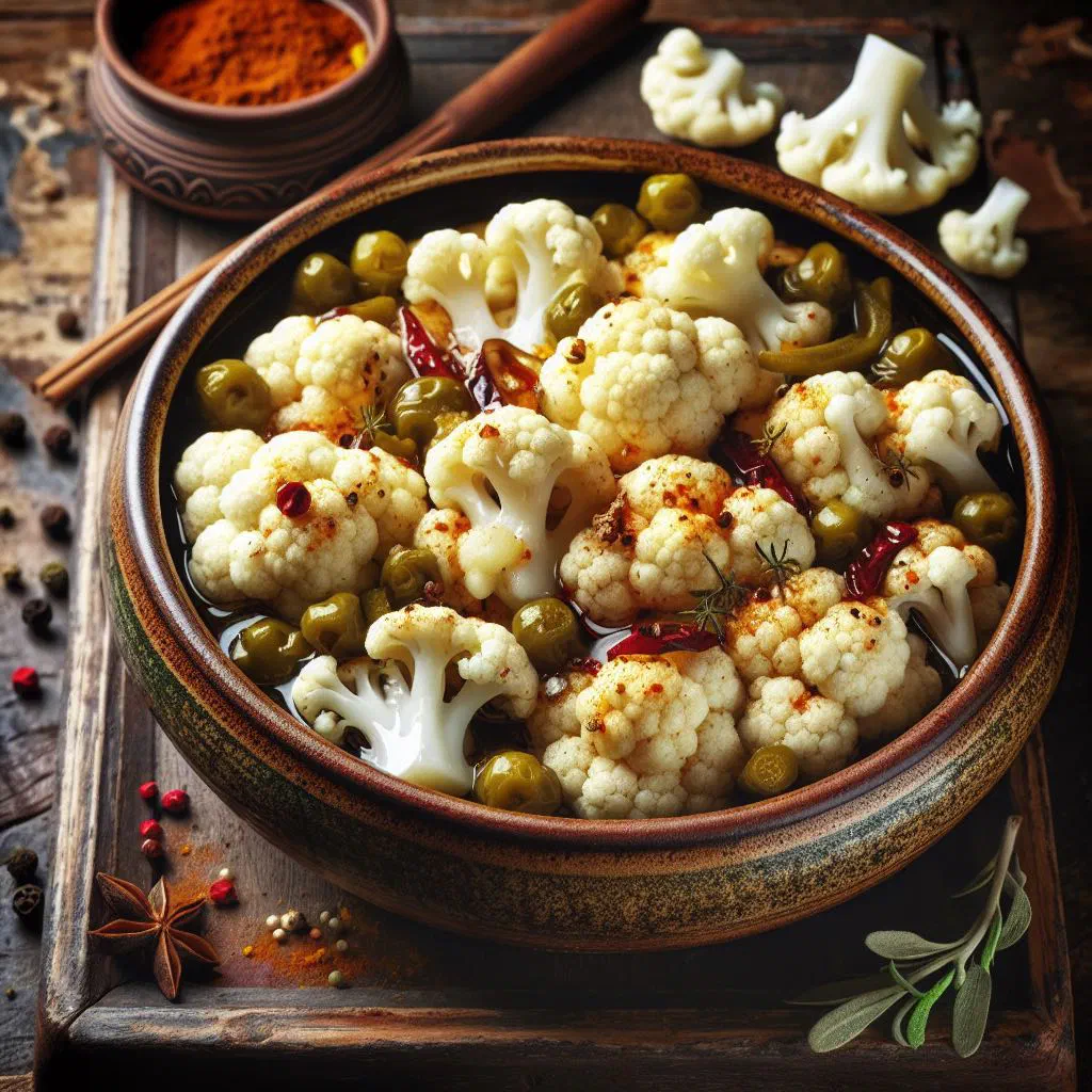 Colourful Egyptian vegetable salad Arnabeet Mekhalel in a serving bowl