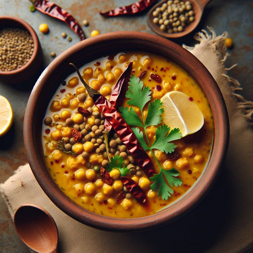 Bowl of Egyptian besara purée topped with parsley and a drizzle of olive oil