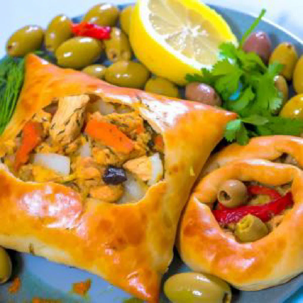 Golden fried Boulfafa pastry parcels with a spiced minced-meat filling
