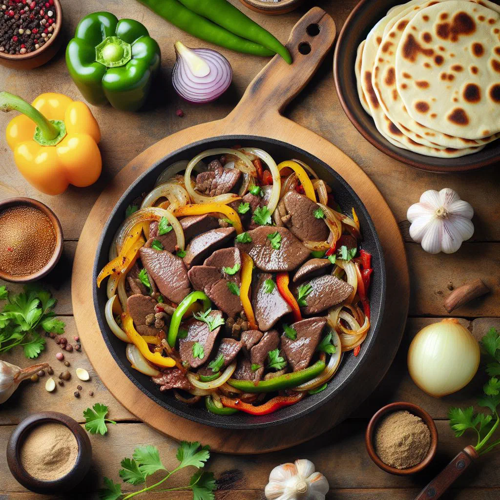 Fried kebda — pan-fried beef liver with garlic, spices and lemon, served with bread