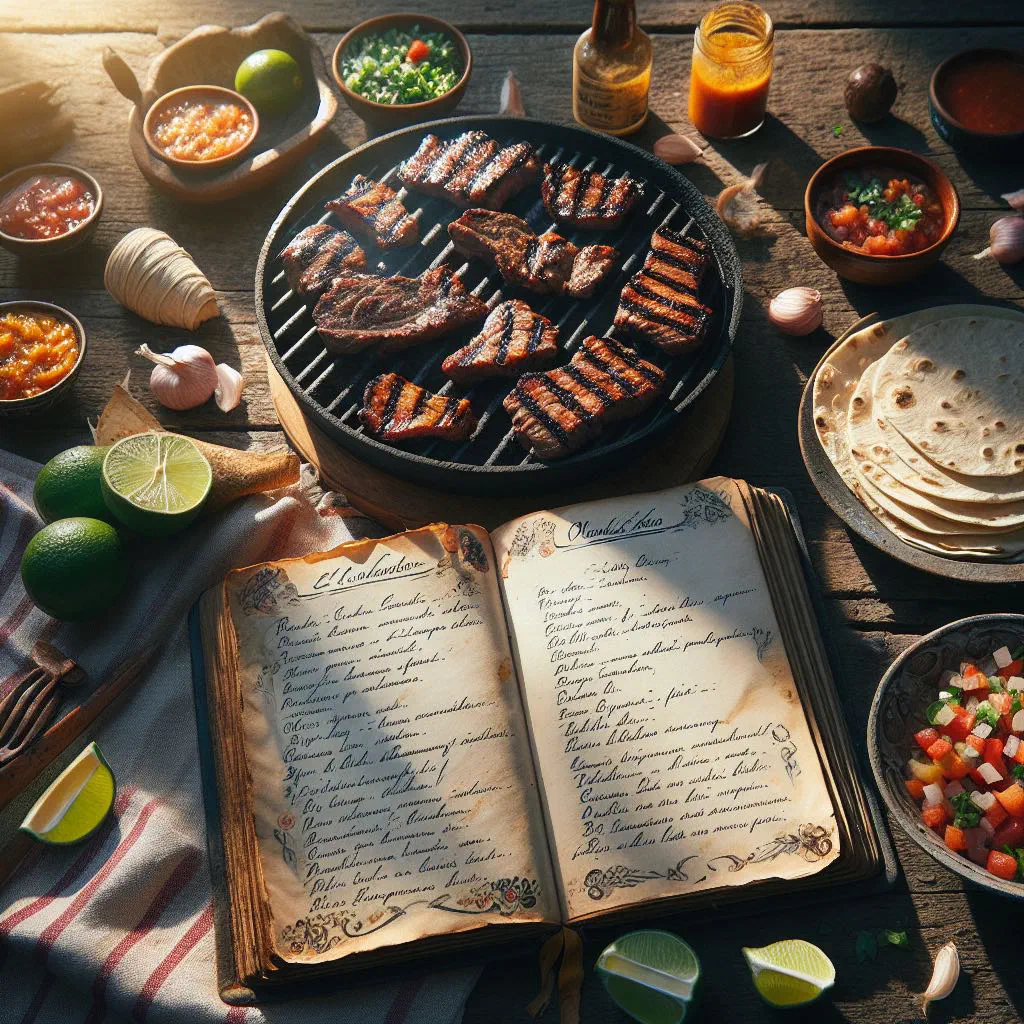 Grilled marinated carne asada beef sliced and garnished with fresh coriander and lime