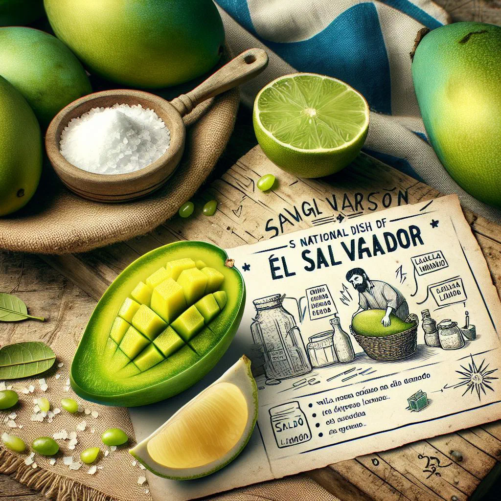 Sliced green mango sprinkled with salt and fresh lime