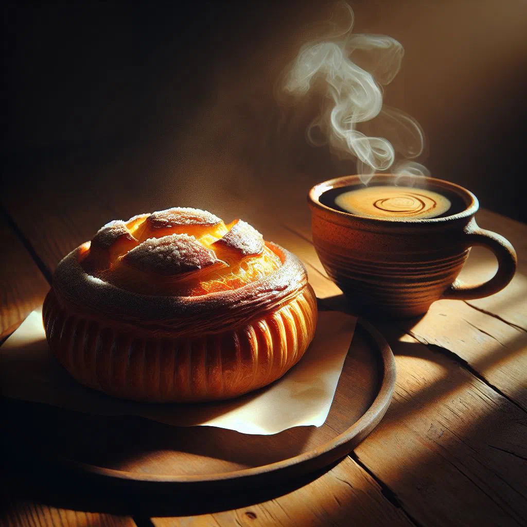 Salvadoran sweet bread rolls dusted with cinnamon sugar served with a cup of coffee