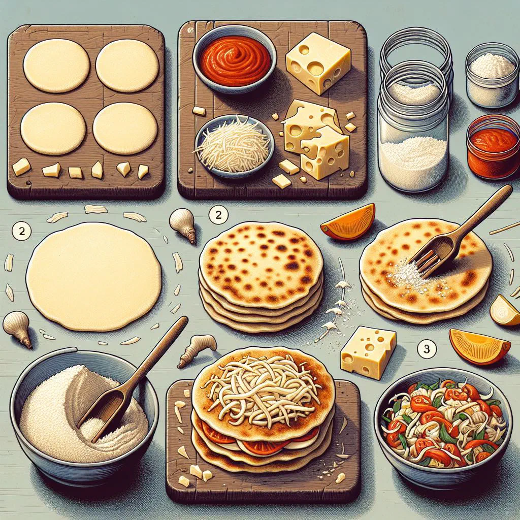 Golden griddled pupusas filled with cheese and loroco, served with curtido