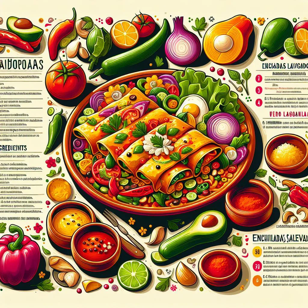 Salvadoran enchiladas topped with cheese, onion and avocado slices