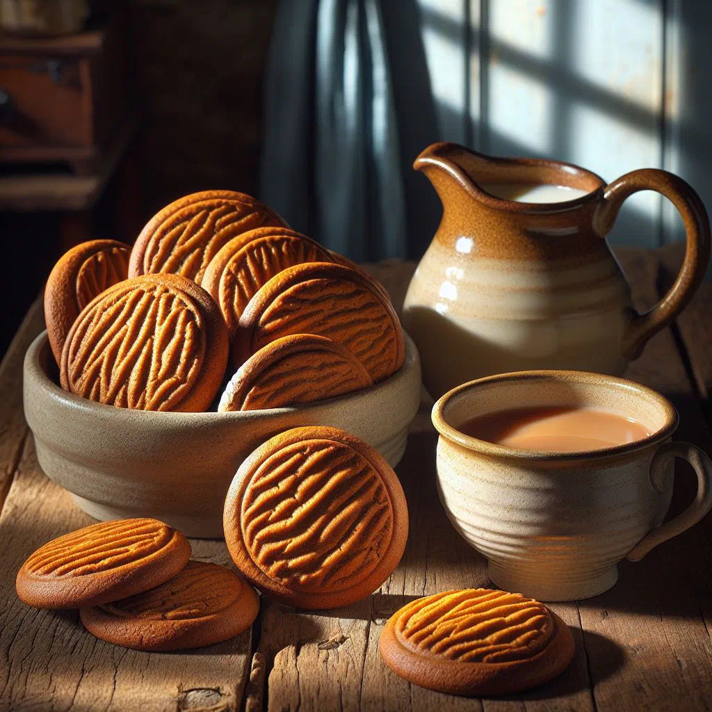 Golden Cornish fairings ginger biscuits cooling on a wire rack