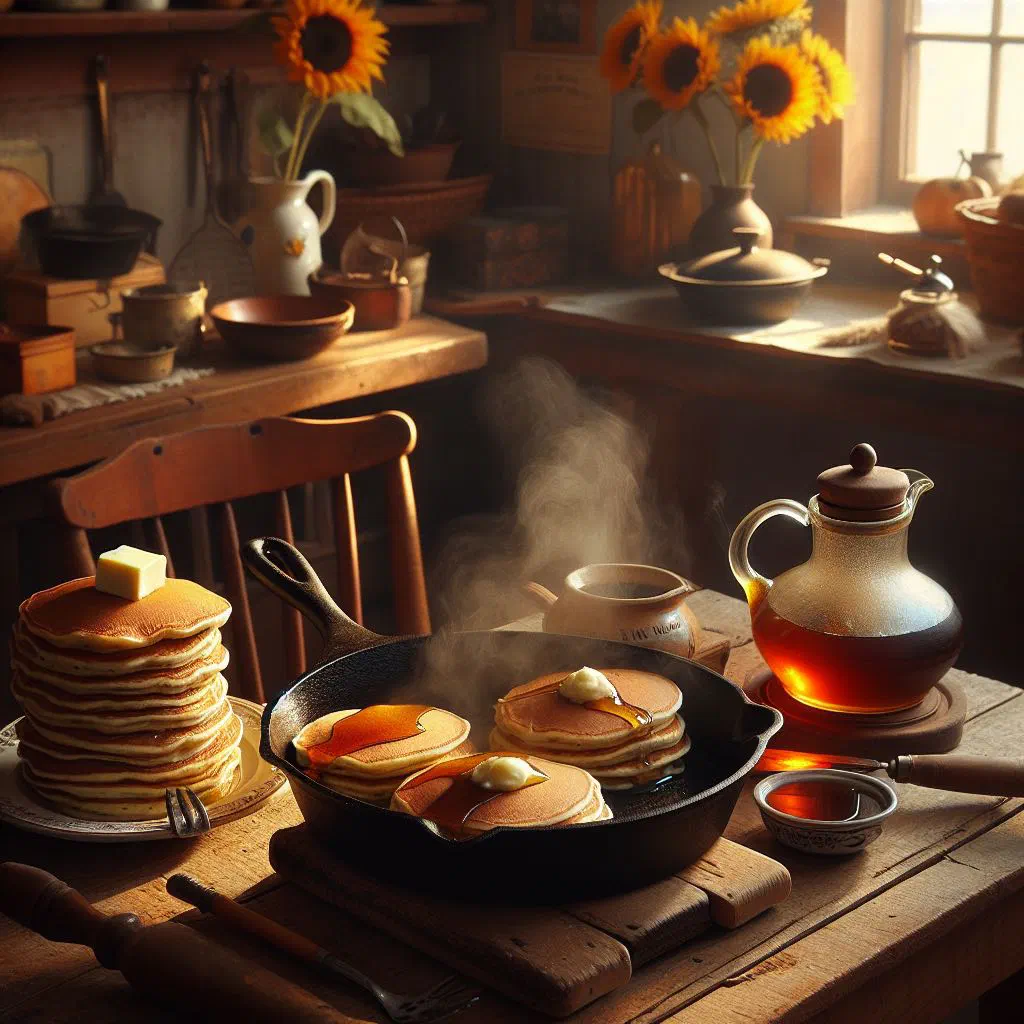 Golden flapjacks cut into squares on a wooden board