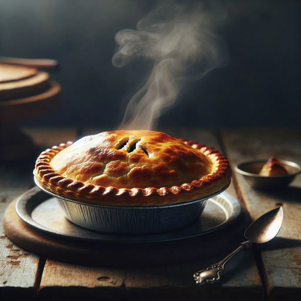 Golden-baked game pie with a flaky pastry crust
