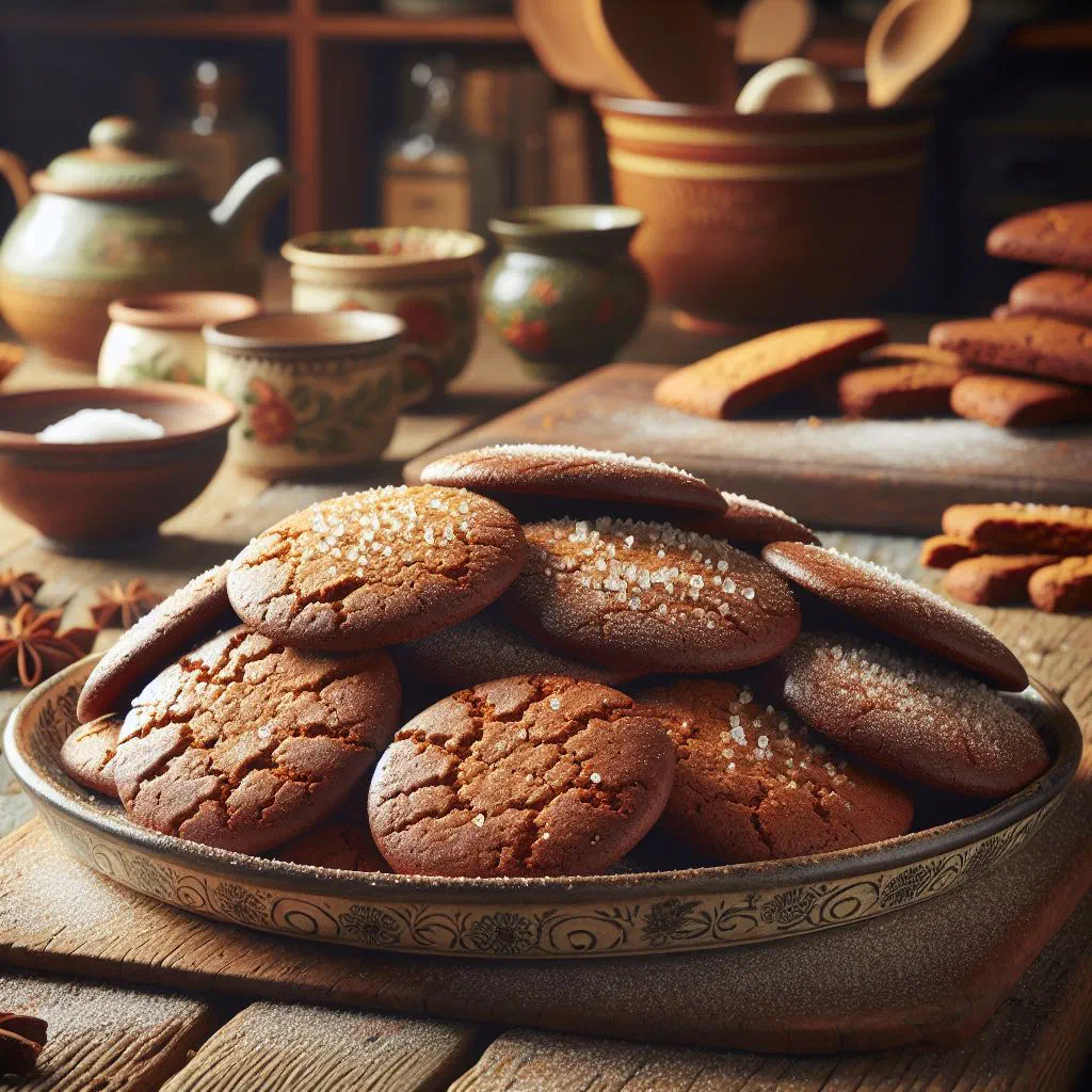 Pieces of golden Grasmere gingerbread on a serving plate