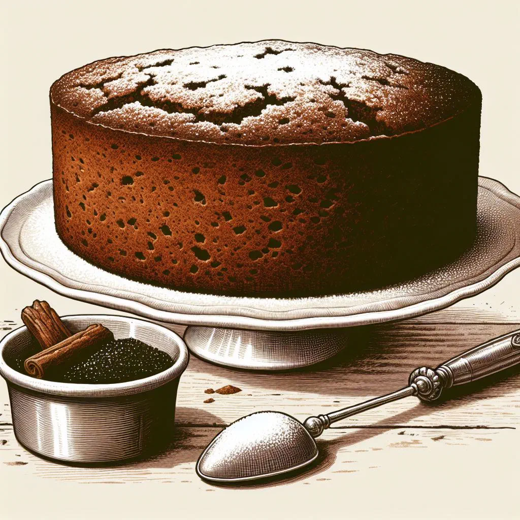 Sliced parkin cake on a plate, dark and sticky with a soft crumb