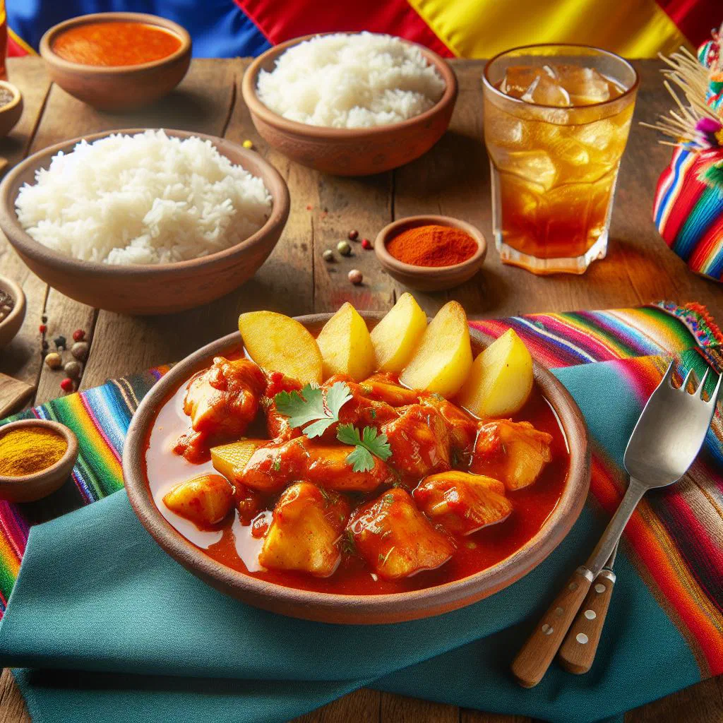 Spicy chicken with peppers and tomatoes garnished with fresh parsley