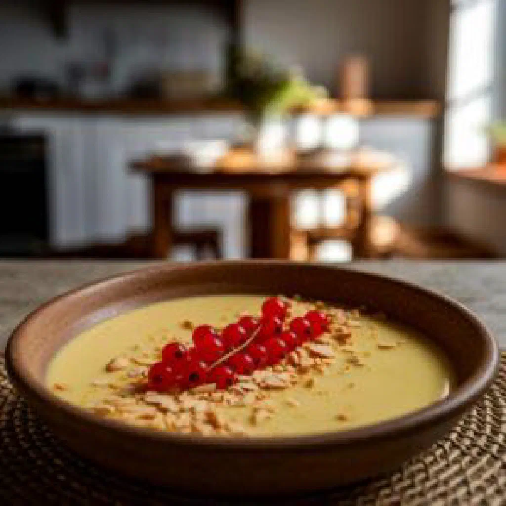 Creamy Estonian keedukreem dessert served in a small glass
