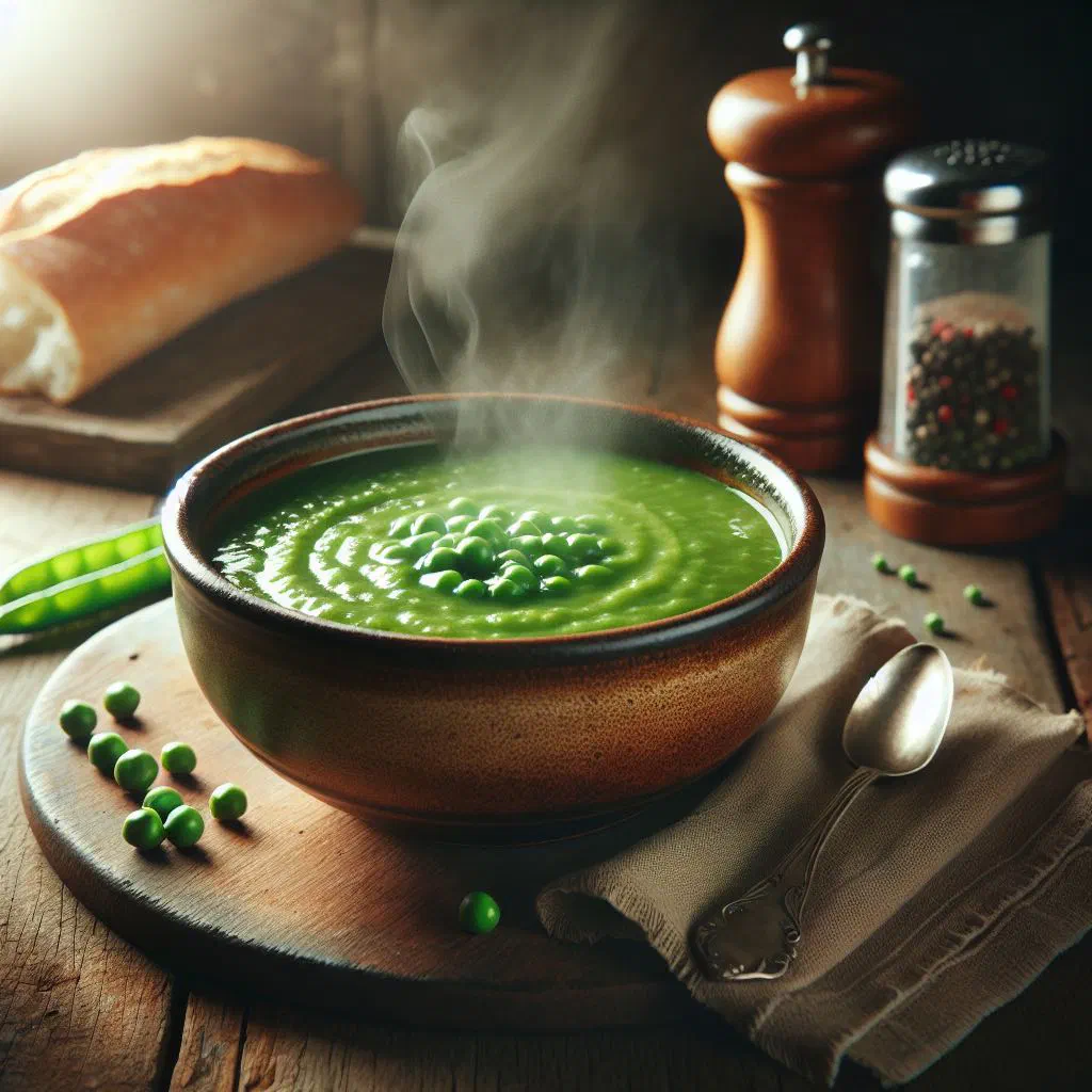Creamy Estonian beetroot soup in a bowl garnished with fresh herbs