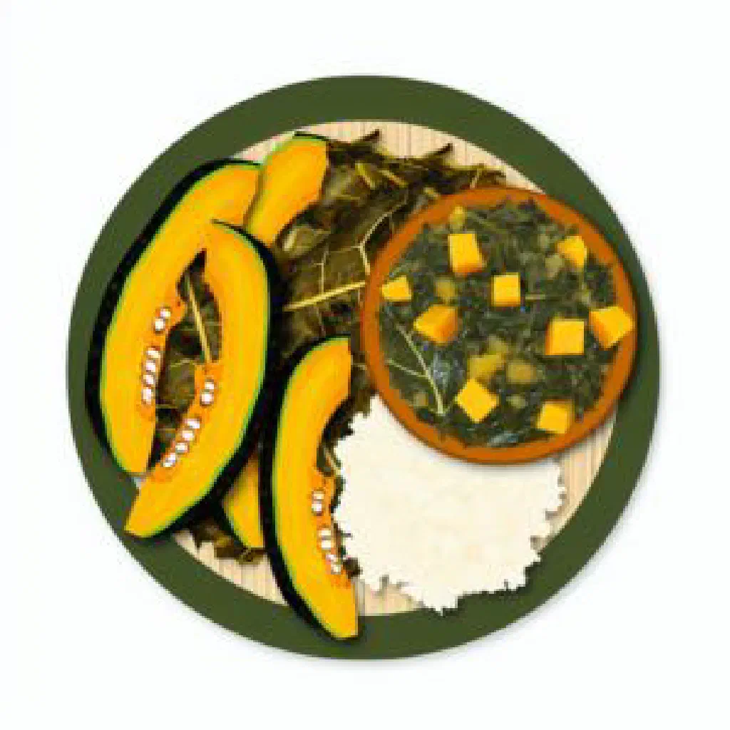 Umbhidvo wemfino, a Swazi dish of leafy greens cooked with maize meal